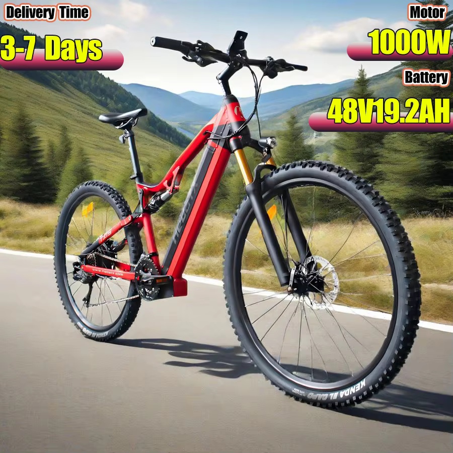 TX19 Electric Bike 1000W Motor 48V19.2AH Battery Dual Hydraulic Braking E bike 29-Inch Tires 27-Speed Off-Road Electric Bicycle