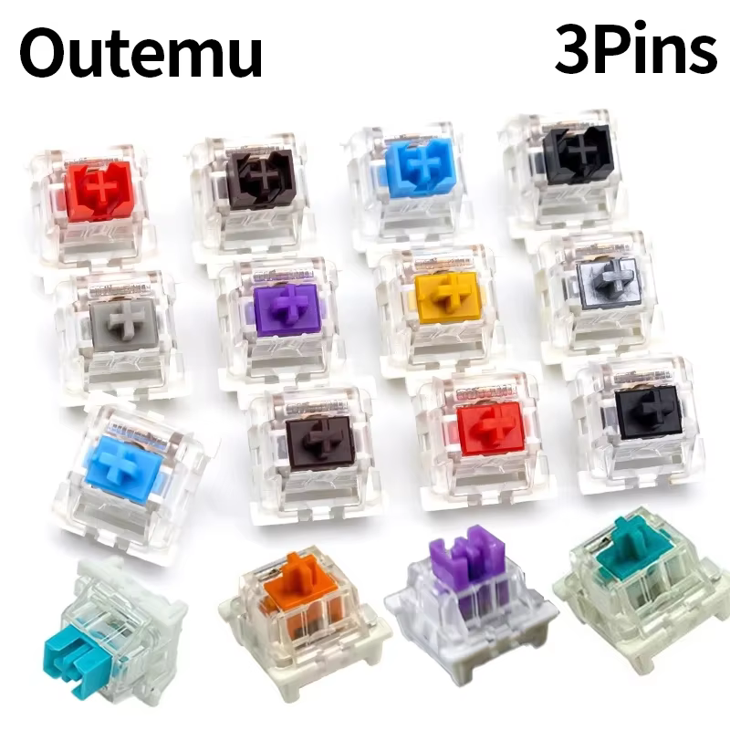 Outemu Mechanical Keyboard Switches 3Pin Dustproof Linear Tactile Clicky Silent DIY Gaming Switch Compatible with MX Switch