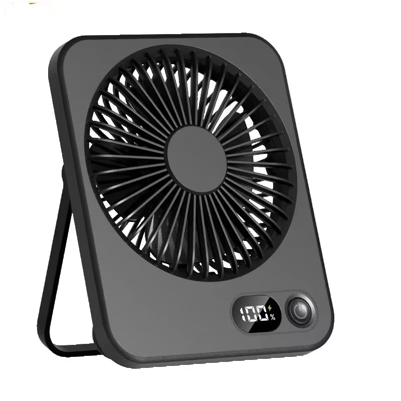 Portable Desk Fan USB Rechargeable Fan 180° Tilt Folding Personal Fan With Power Display 5 Speeds Ultra Quiet Table