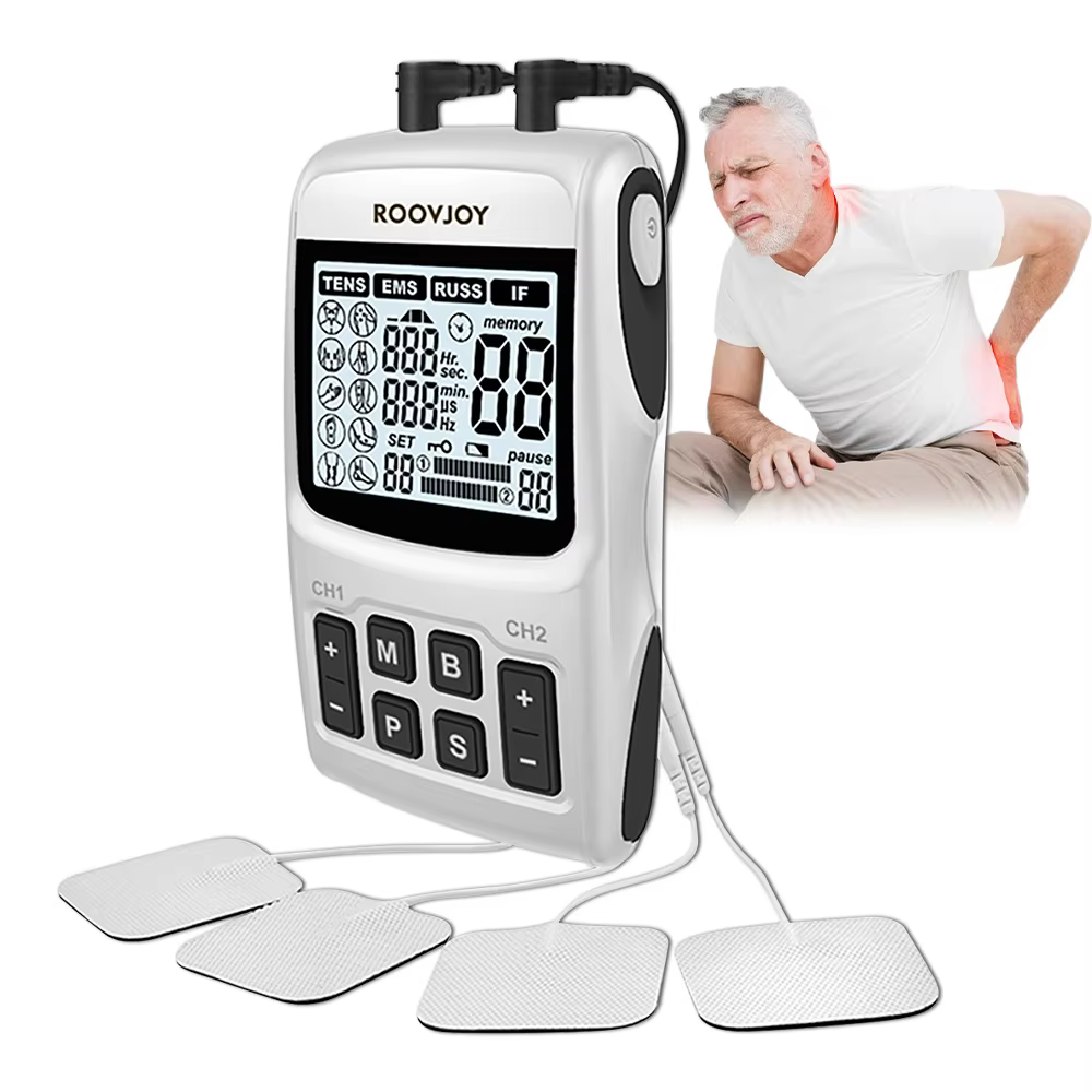 Eletroestimulação onda russa elétrica ems estimulador muscular dezenas unidade máquina profissional ems aquunição corpo massageador
