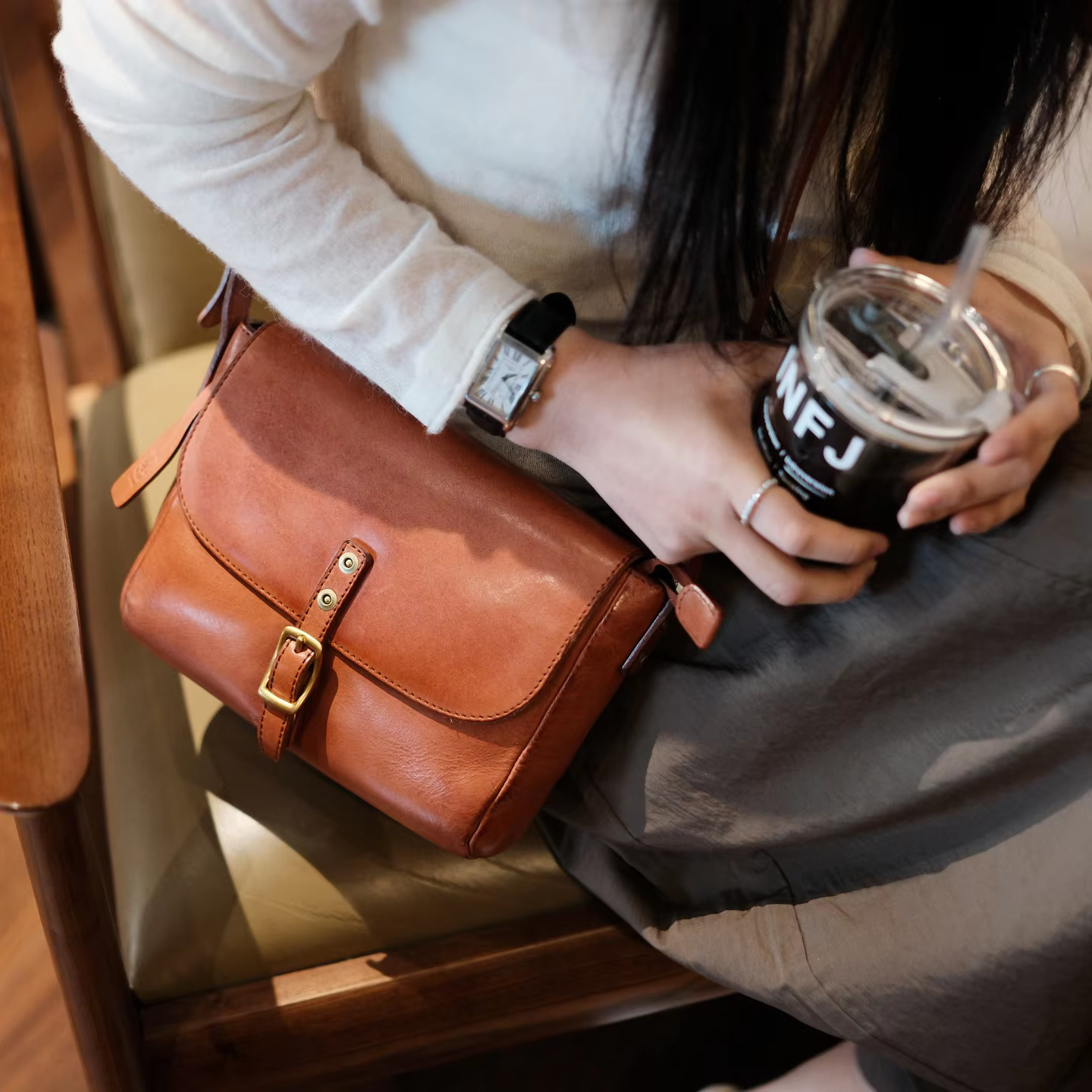 Vintage organizers handmade the first layer cowhide women messenger bag outdoor fashion luxury natural real leather shoulder bag