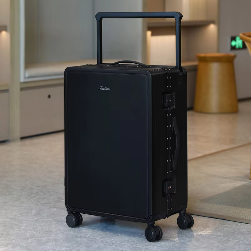 2026 new high-end wide pull rod luggage, aluminum frame travel suitcase, sturdy large capacity boarding case