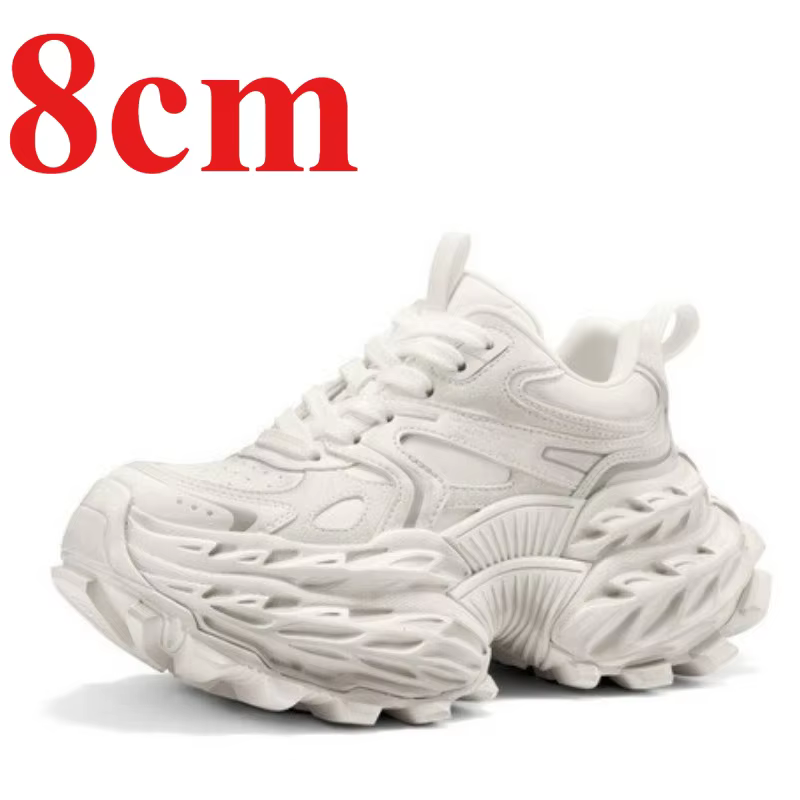 Retro Thick-soled Sports Shoes Women's 8cm Platform Spring/Summer Comfortable Breathable Heightening Daddy Shoes Casual Sneakers