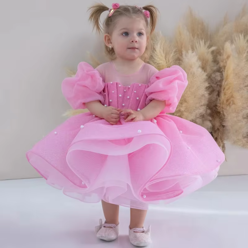 2026 New Kids Girls Tulle Princess Dress Fashion Children Birthday Celebration Party Pageant Formal Elegant Performance Costume