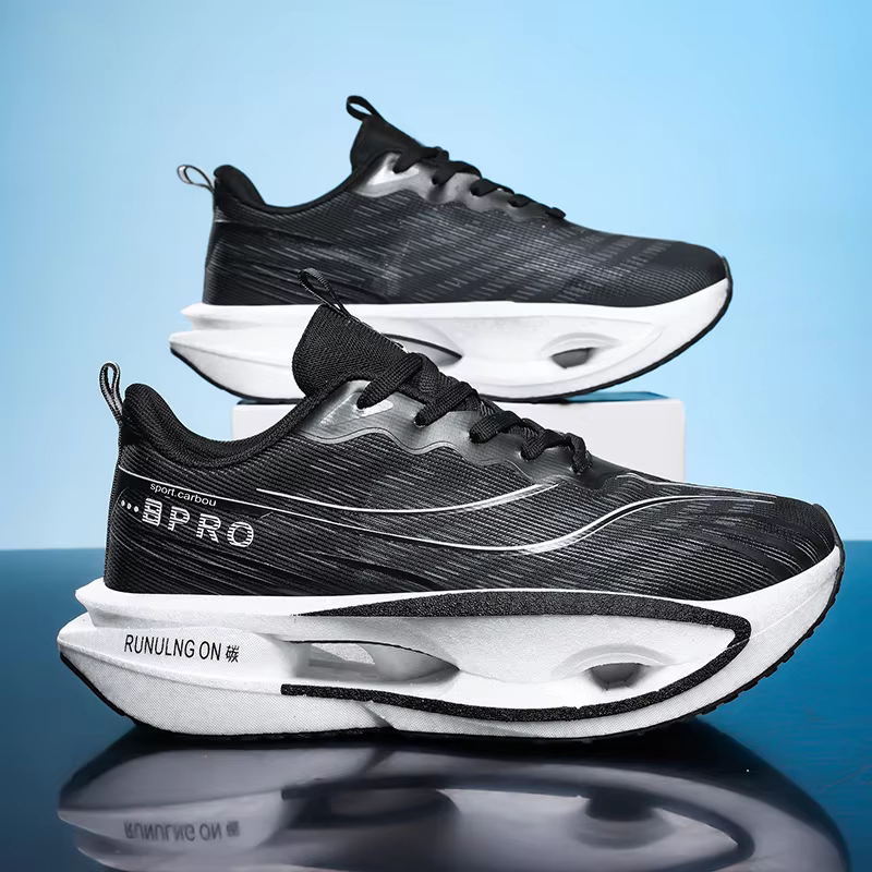 Men's Casual, Comfortable, and Stylish Road Running Shoes, with Stable Internal Support, Suitable for Sports and Outdoor Activities, Lace-Up Design, Low-Top Style, Fabric Upper and Comfortable Insole,