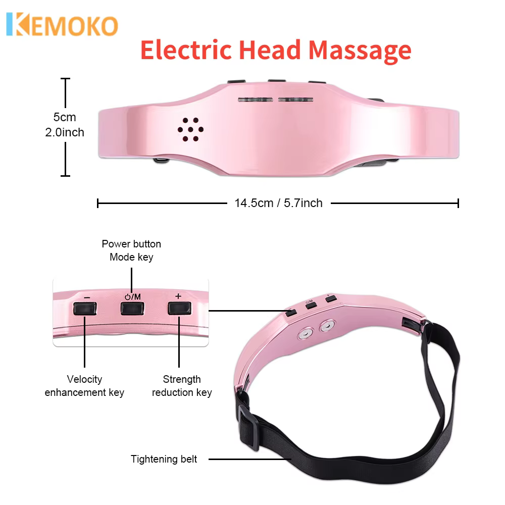 Electric Head Massager Migraine Release Therapy Recharge Machine Head Relax Improve Sleep Health Stress Relief Brain Massager
