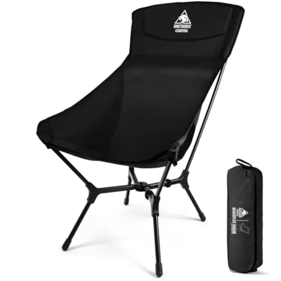OasisFlex Camping Chair, High Back Folding Chair with Carry Bag, Great for Camping, Beach, Picnic, Park, Lawn, Sports and Outdo
