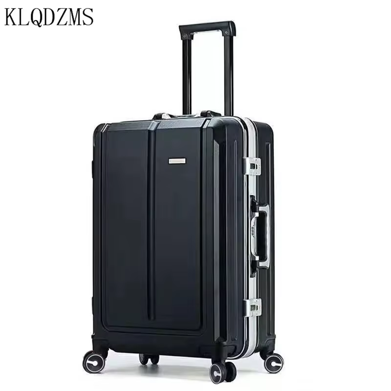 KLQDZMS Advanced Simple Business Aluminum Frame Luggage 20 Inch Silent Cabin Luggage 24 Inch Good Storage Suitcase Female