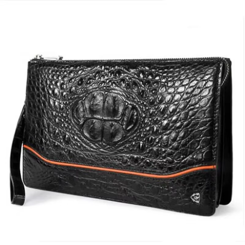 gete hand large capacity leather man  business crocodile men clutch bag