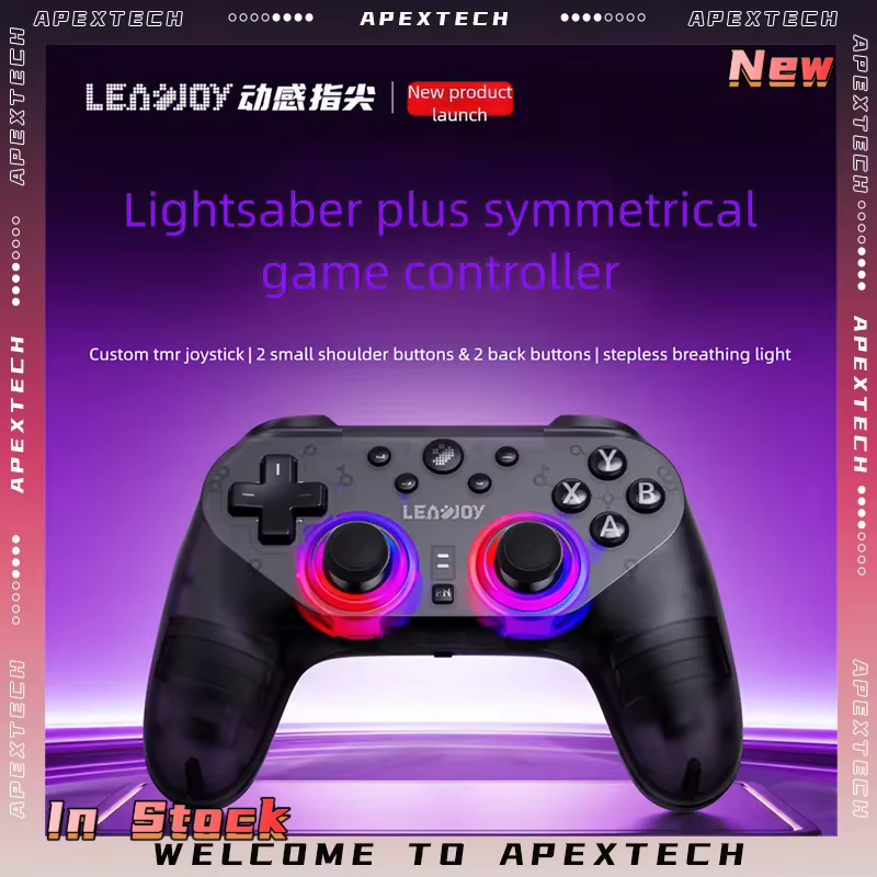 LeadJoy Saber Plus Symmetrical Wireless Controller PS5 Layout Hall Effect Triggers for Apex Steam PC Switch NS2 Tablet FPS