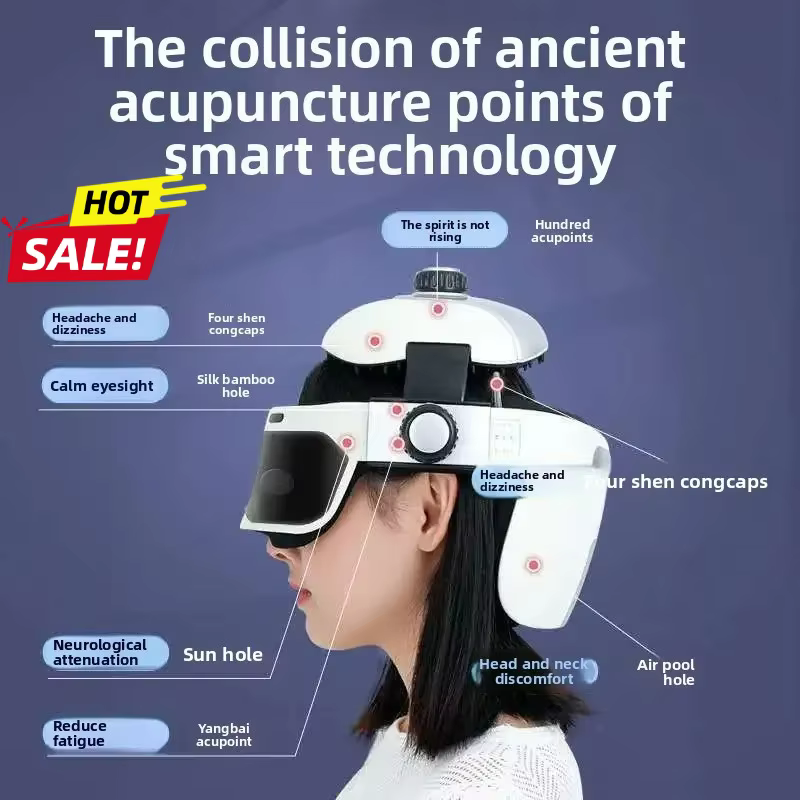 NEW Integrated Head And Eye Massager Device Scalp Neck Massager Helmet Head Therapy Massage Instrument Health Beauty Equipment
