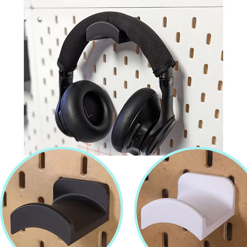 Multi-Functional Headset Display Stand Wall Headphone Hanger Plastic Desktop Organizer For IKEA Skadis Floating Shelves