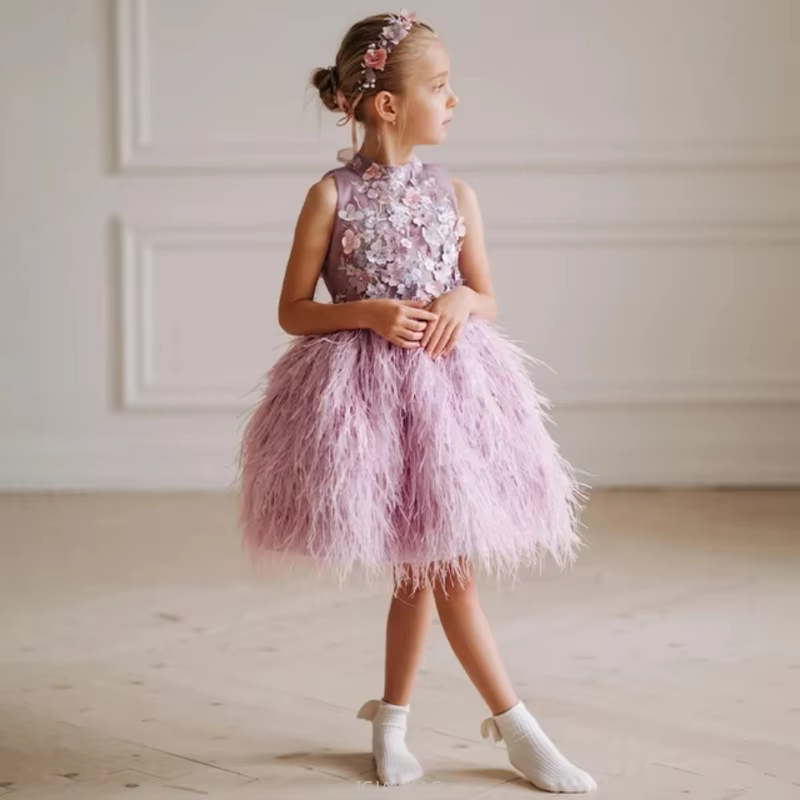 Elegant Dress For Girl Party Kids Costume New Season Sweet Sleeveless Birthday Vestido Tulle Gown Children Girls Princess Outfit