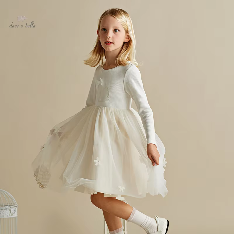 Dave Bella Girl's Dress Children's Kids' New Spring Princess Dress Charm Sweet Gentle Fashion Mesh Party Outdoor DK1248740