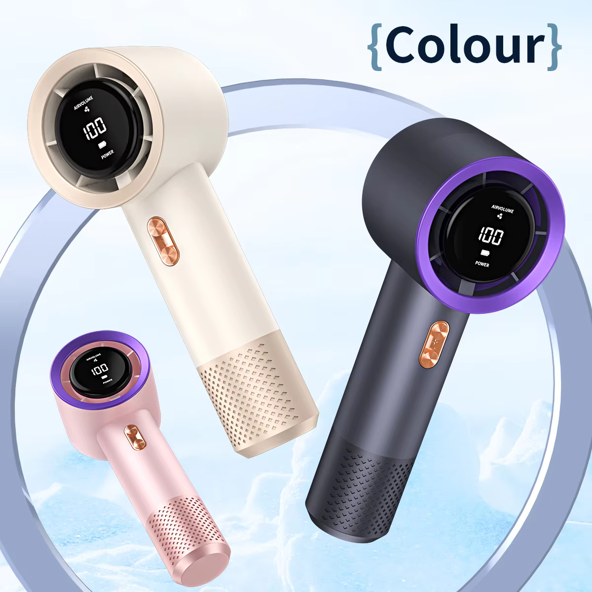 Handheld high-speed fan mini portable air conditioner with six fans and 199 levels of infinite adjustment
