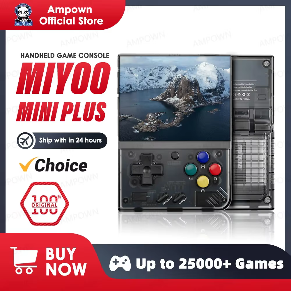 MIYOO Mini Plus Portable Retro Handheld Game Console V2 Mini+ 3.5 Inch IPS Screen Classic Video Game Console Linux System Gift