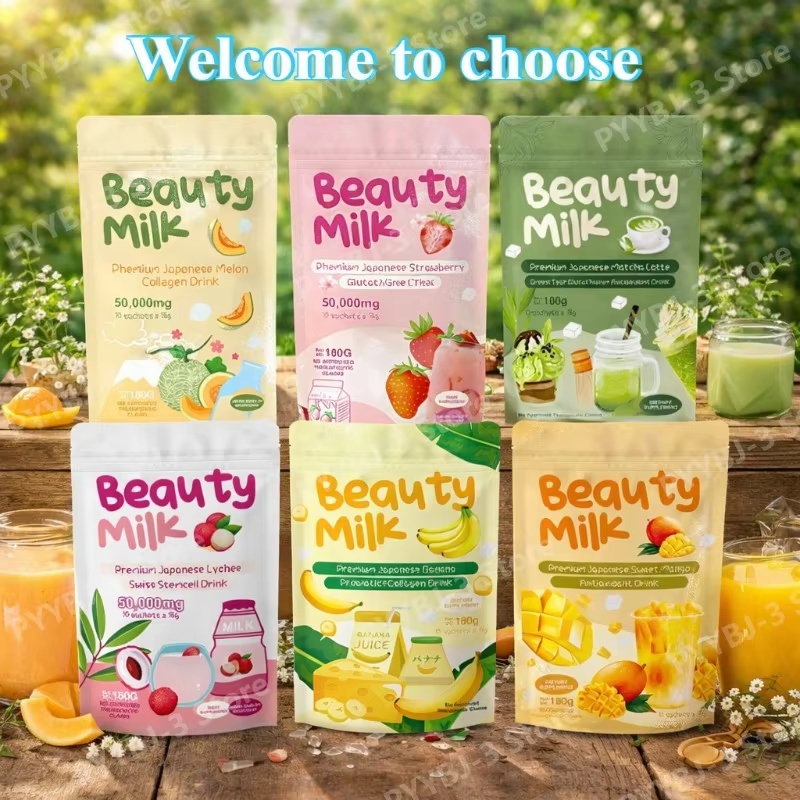 Collagen Powder Matcha Mango & Lychee Multiple Flavors Mixing Beverages Contain 50000mg Hydrolyzed Collagen Dietary Supplement