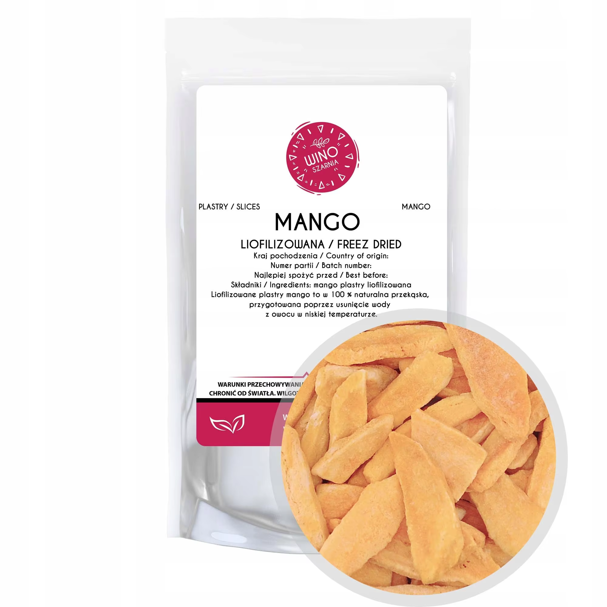 Gefriergetrocknete Mango-Scheiben 50g Zuckerfrei Knuspriger Gesunder Snack
