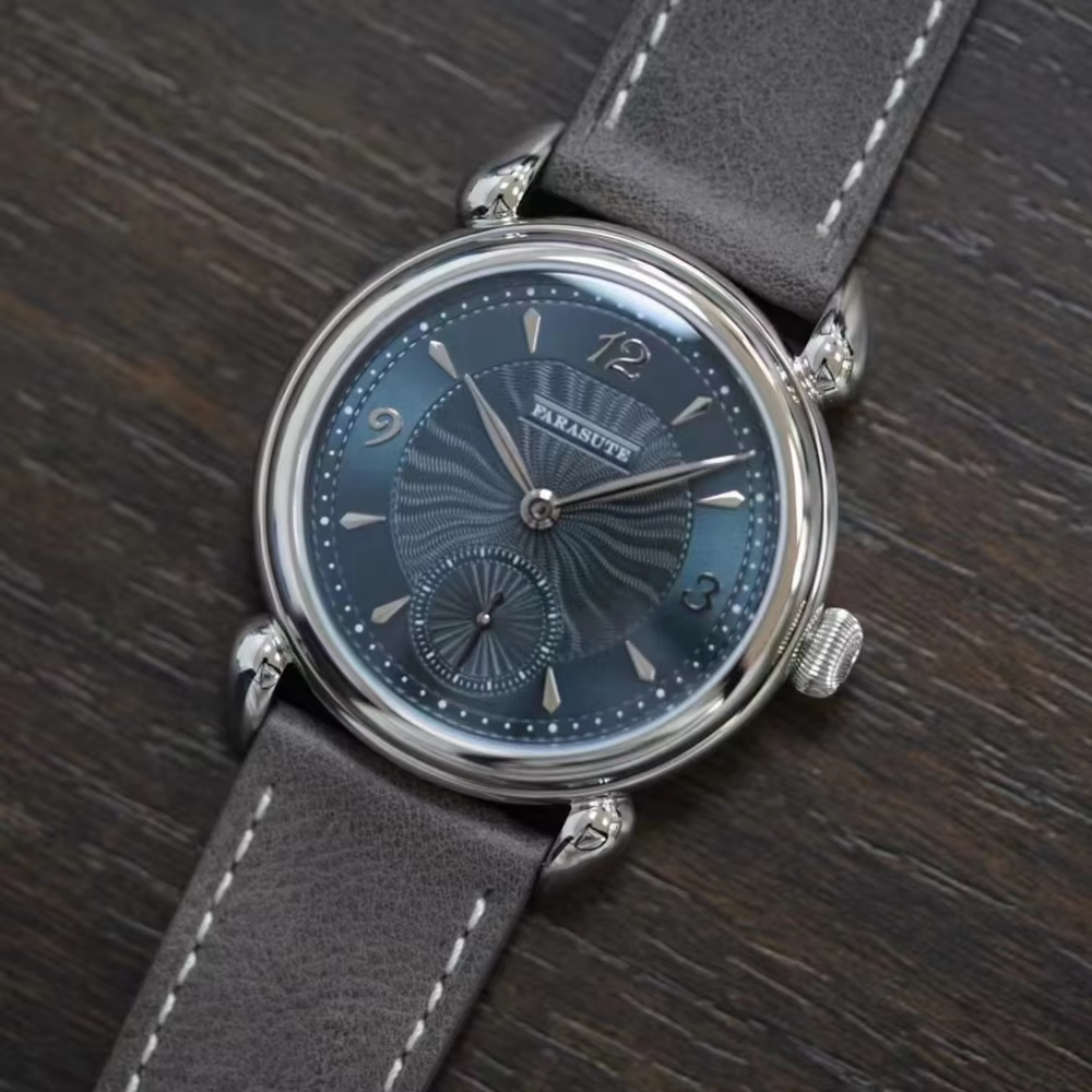 FARASUTE Men Watch Pilot 37mm Manual Winding Mechanical Wristwatch Sapphire Mirror Sunray Dial SW261