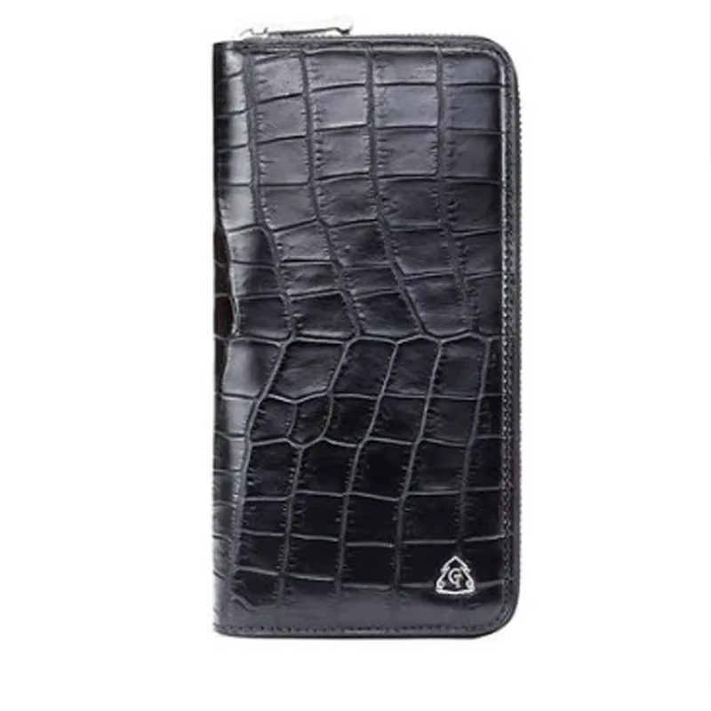 gete New crocodile handbag for men with leather bag no stitching clutch zipper long purse men clutch bag