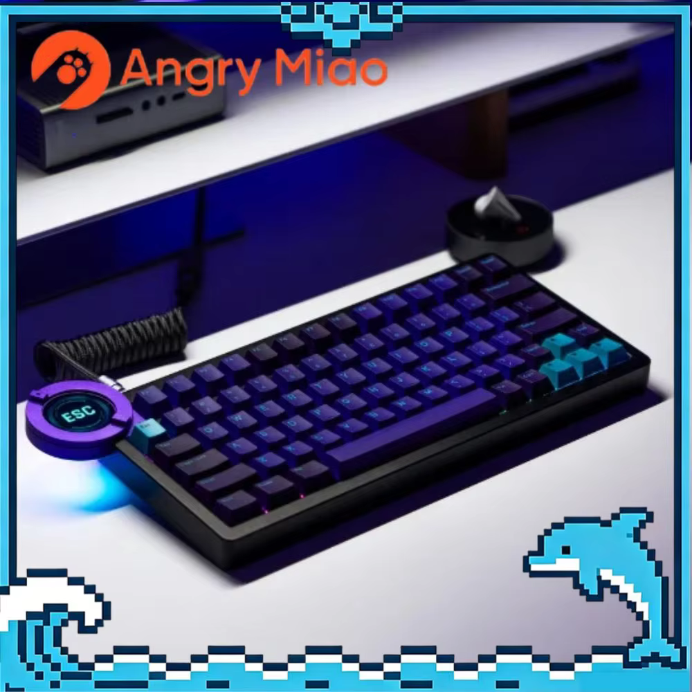 AngryMiao Battleye 74.5 RT Wired Magnetic Switch Mechanical Keyboard 8K RT 0.01 Gaming keyboard Knob Screen Aluminium Custom