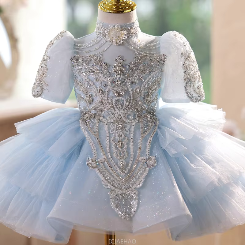 Party Dress Children Stunning Girls Host Princess Gown Costume Kids Piano Recital Birthday Flower Girl Wedding Dresses Outfit