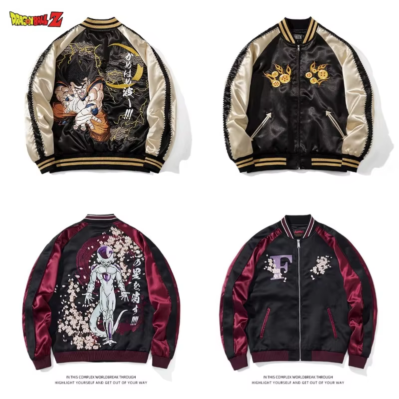 Dragon Ball Cartoon Anime New Embroidered Spring Autumn Jacket Men's Jacket Son Goku Baseball Casual Fashion Jacket Holiday Gift