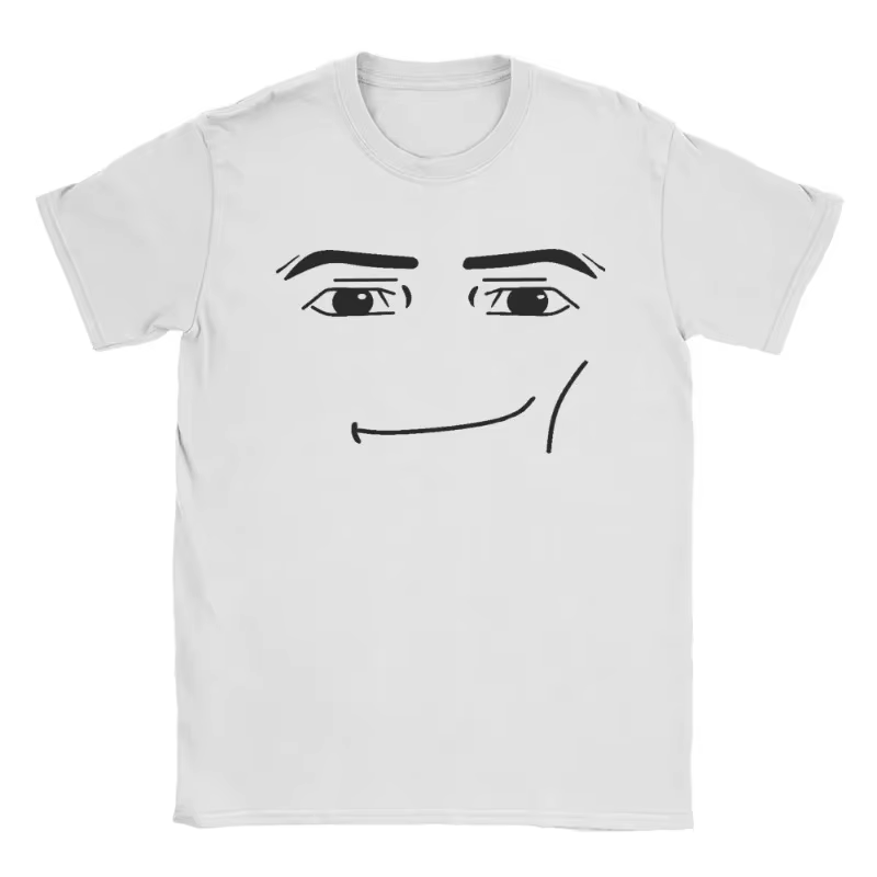 Novelty Robloxs Face Game Meme Graphic T Shirts Men Women Fashion Short Sleeve T-shirts Unisex High Quality Tops