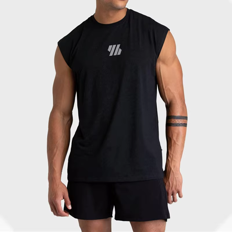2025 Summer new Gym Vest Men broad shoulder Sleeveless Sports Tank Top quick-dry mesh Fitness T-shirt Running Tank Top men tops
