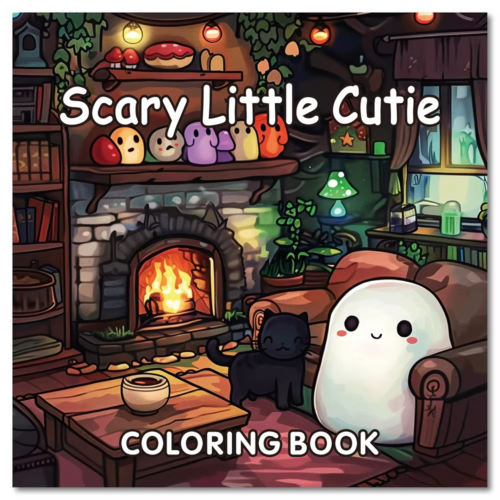 Halloween Scary Little Cutie Coloring Book For Adults and Teens Stress Relief Creative Fun Activity Book Gift