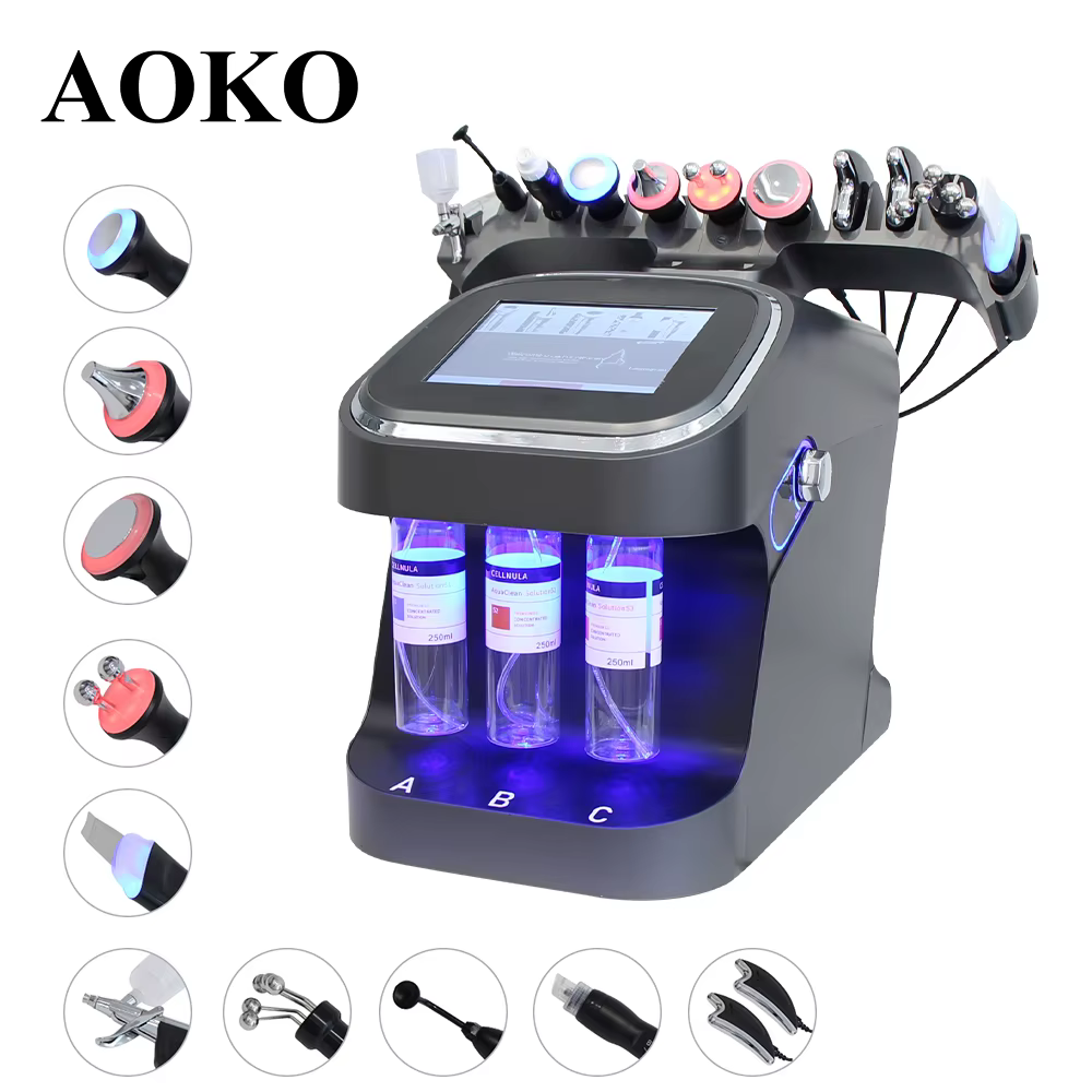 AOKO محدث 10 في 1 فقاعات للعناية بالبشرة والوجه ومنقي الهيدروجين وتنظيف الوجه وآلات التجميل الاحترافية