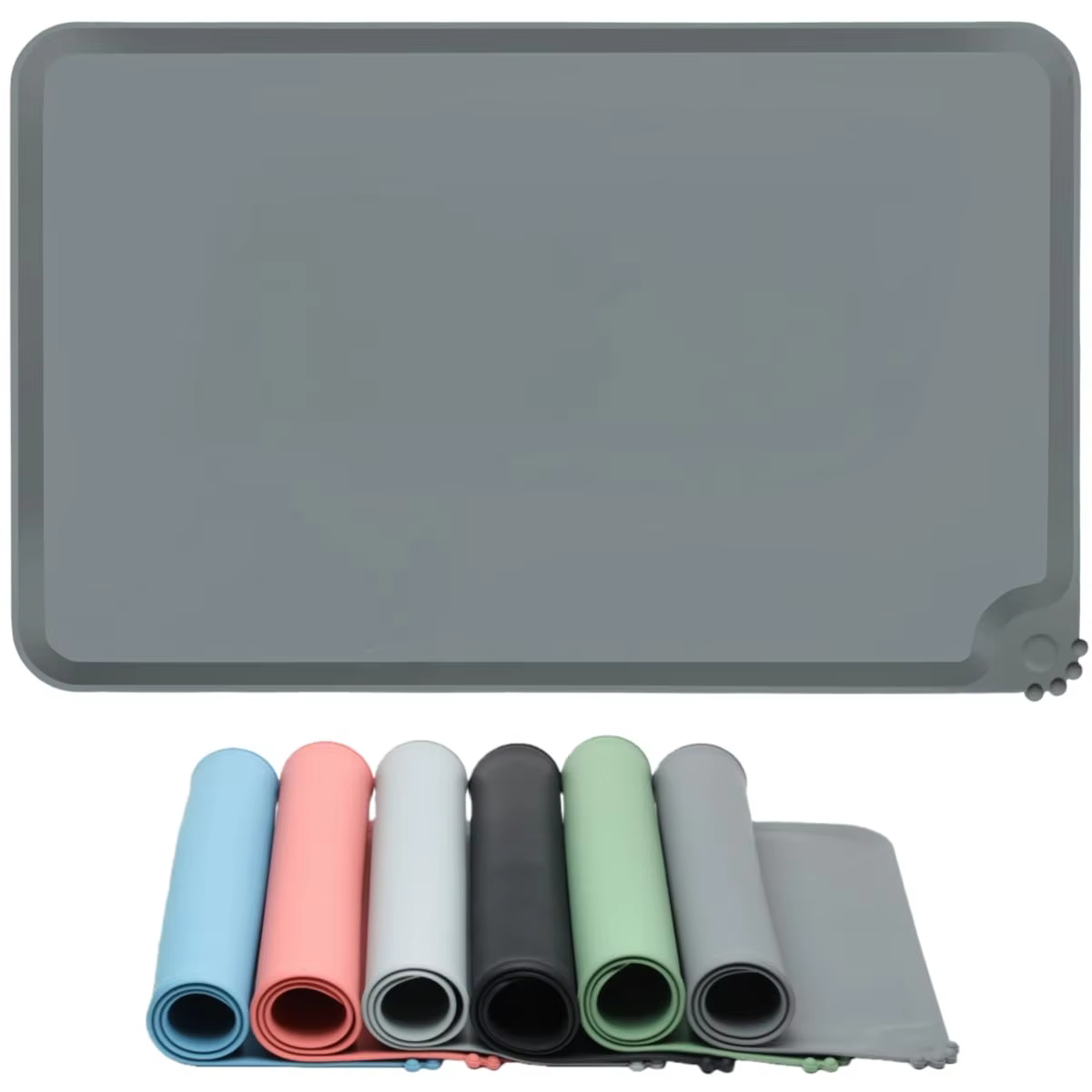 Silicone Pet Feeding Mat Contain Spills Protects Floors, Placemats for Cats and Dogs Food Water Bowl, Pets Accessories
