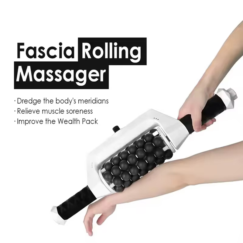 New Handheld Rechargeable 360 Rotating Inner Ball Roller Massage Stick Device For Whole Body Anti Cellulite Fat Removal