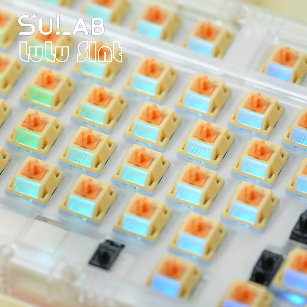 HMX LuLu Silent Switch 5 Pins 32g/37g/45g Linear Mechanical Keyboard Mute Switch Factory lubrication POM Stem for SU LAB Studio