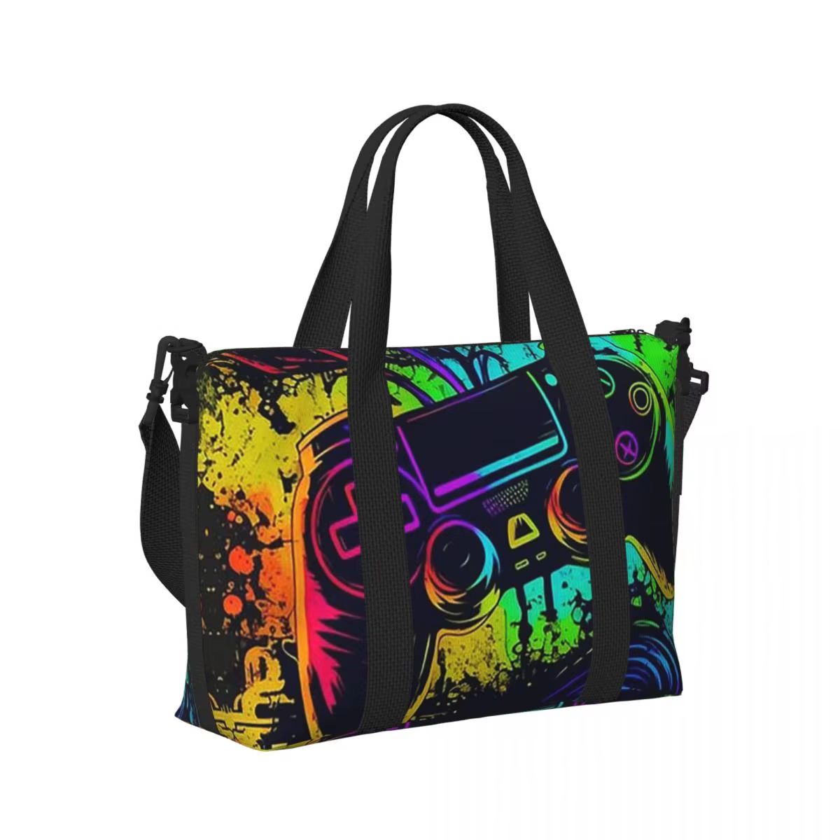 Game Console Printed Pattern Beach Travel Bag Large Capacity Tote Bags for Gym Sport Women Shopping Duffle Shoulder Bag