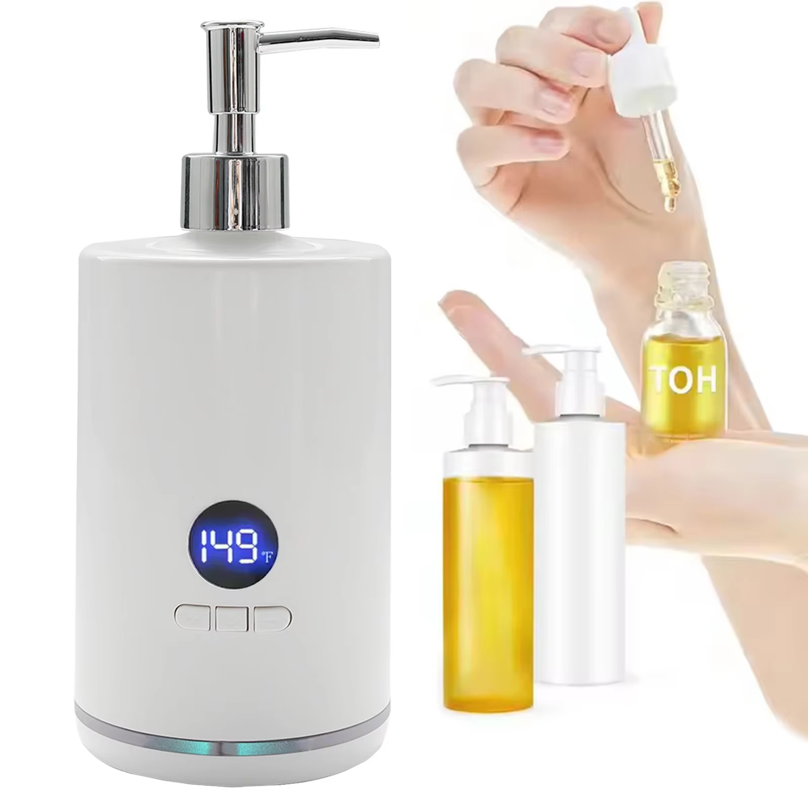 NEW LED 2 Heat Modes Bottle Massage Oil Heater Adjustable Multifunction Lotion Cream Heater Portable Quick Heating for Salon Spa