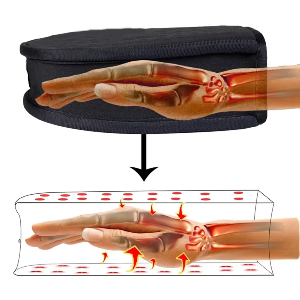 Rotes Licht fördern die Durchblutung für die Hand in der Nähe des Infrarothandschuhs für Arthritis, Finger, doppelseitiger Handschuh, Großhandel Dropshipping