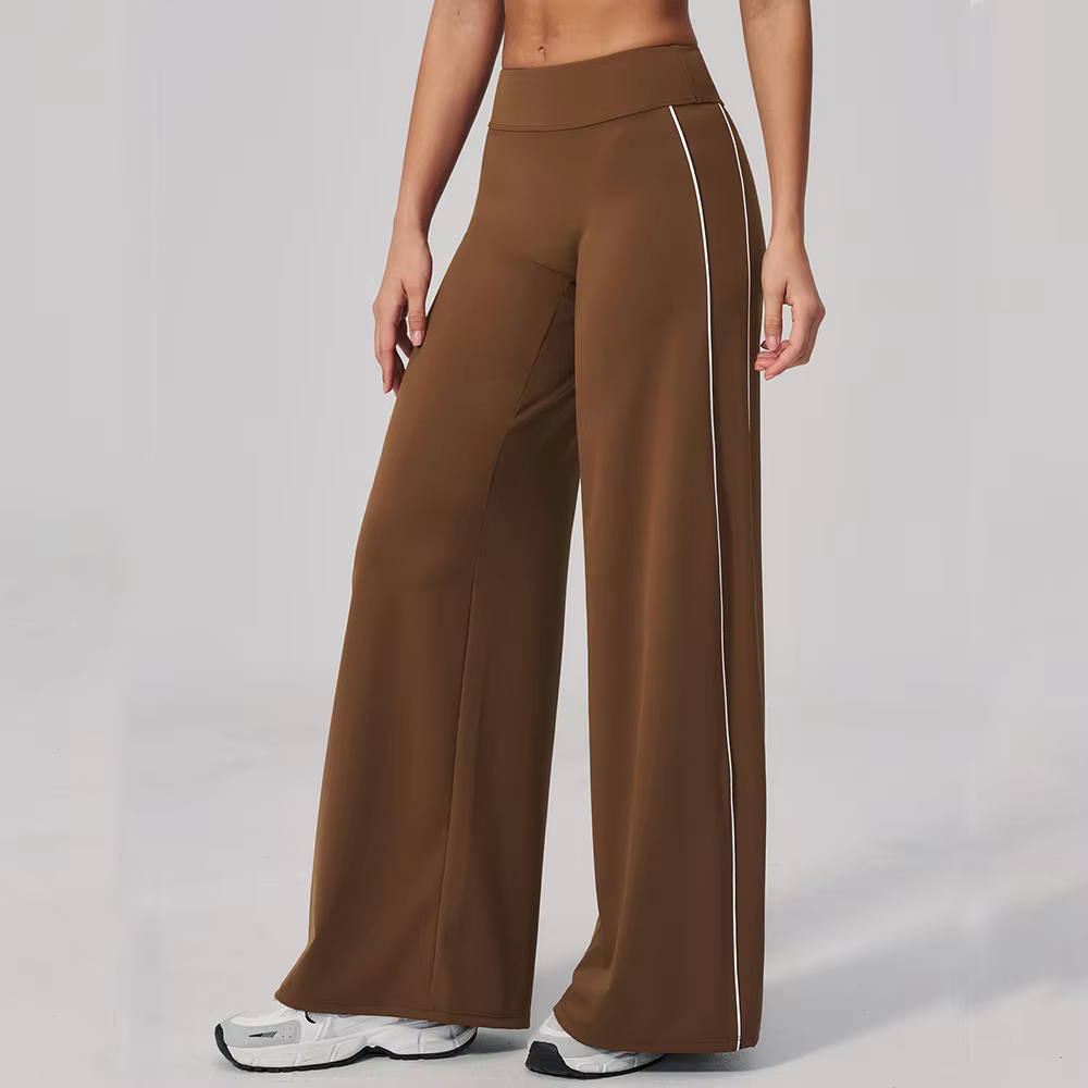 Straight Leg Bottoms Women's Wide-leg Pants High Waist Yoga Pants Gym Leggings Naked Feel Pilates Running WorkoutSports Trousers