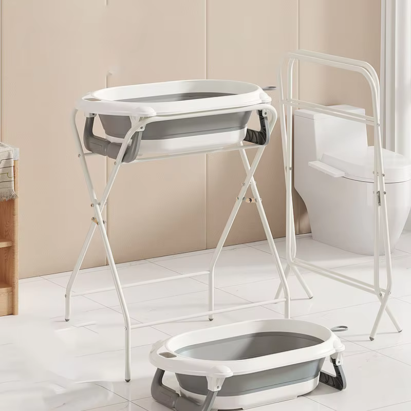 Baby Bath Tub with Stand and Temperature-Sensitive Set Foldable Bath Tub Stand with 50kg Weight Capacity For Baby Bathing