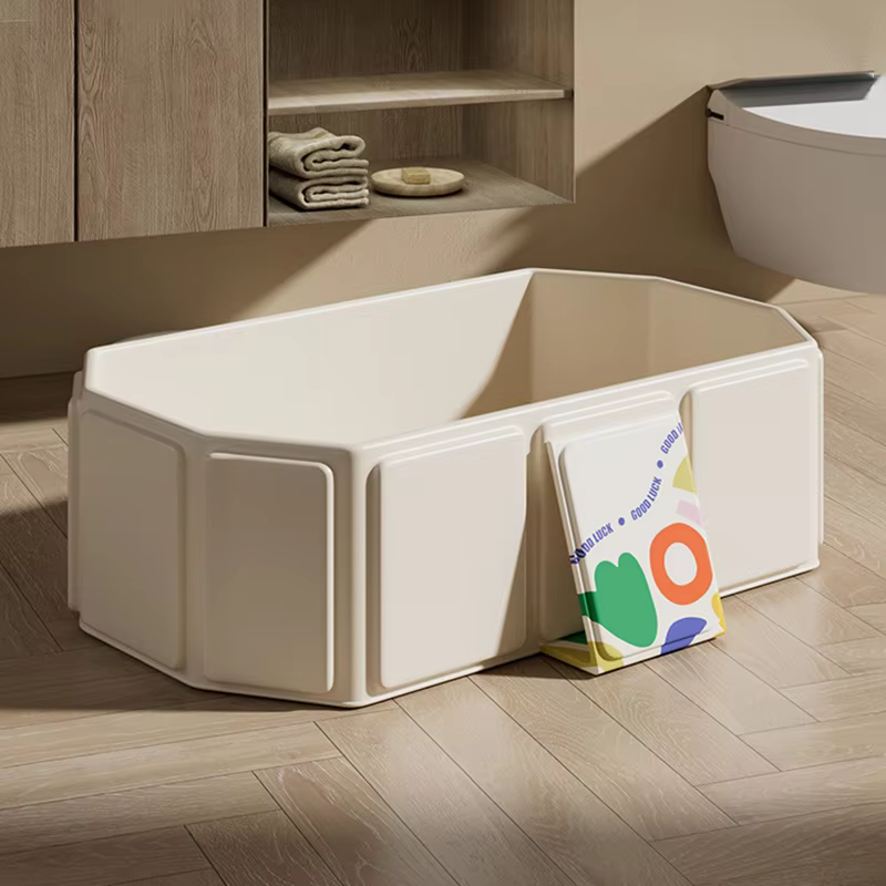 1pc Kids portable thick folding bathtub, Can be used  sitting or lying, for 0-8 years old children newborns suitable for travel