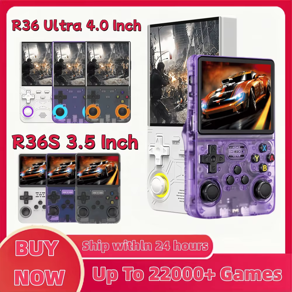 R36S Retro R36 Ultra Handheld Video Game Console IPS Screen 128GB Games Portable Pocket Player Linux System R36XX PRO