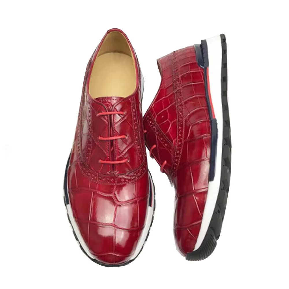 xiangdongdong crocodile men  male shoes leisure Rubber soles  carving men