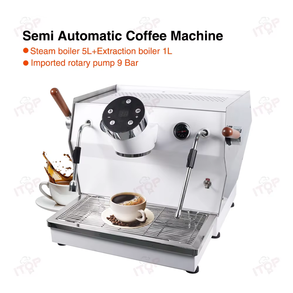 ITOP CM-T1 Commercial Coffee Machine 9 Bar Rotary Pump 5L Steam Boiler& 1L Coffee Boiler Professional T3 System 3500W