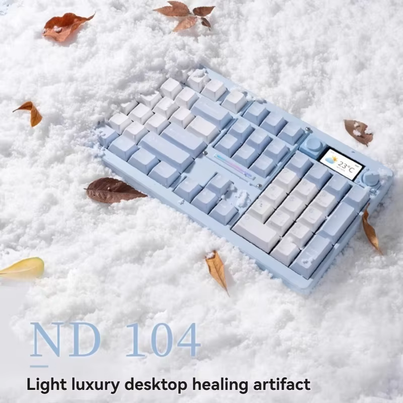 NDNH ND104 Mechanical Keyboard Wireless Tri-mode Hot-Swap RGB Customized CNC Aluminum Shell Office Gaming Mechanical Keyboard