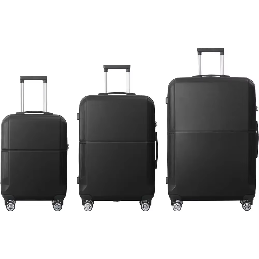 Premium 3-Piece ABS Luggage Set: 20, 24, and 28 with Multi-Position Handle, Silent Spinner Wheels, and TSA-Approved Lock - Durab