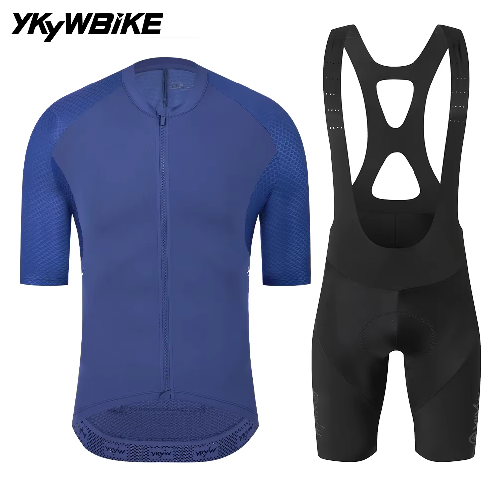YKYWBIKE 2026 Men's Elite Cycling Clothes Pro Team 7 Hours Riding Interface Padded Bib Shorts Suit Road Bike Sets Carvico Fabric