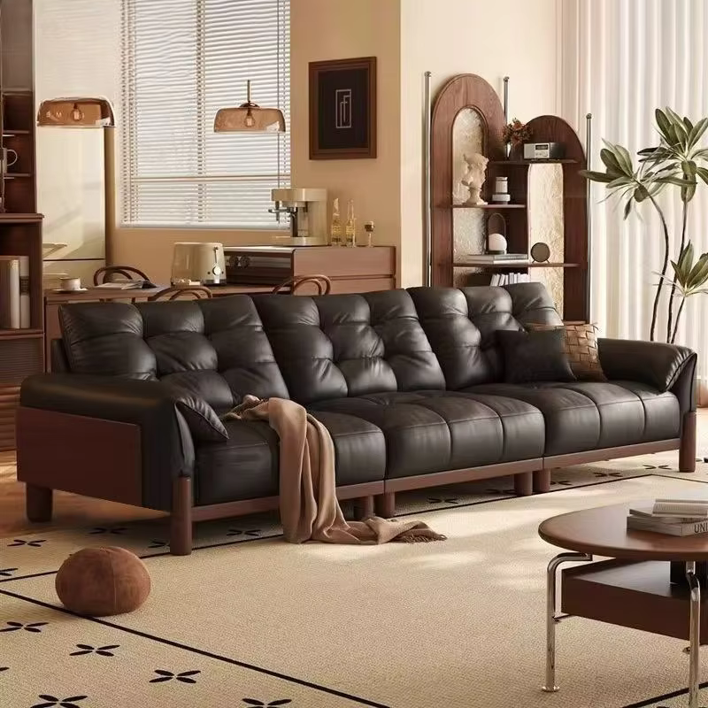 soft bag leather sofa Medieval retro living room small sofa apartment household sala de estar sofás furniture for living room
