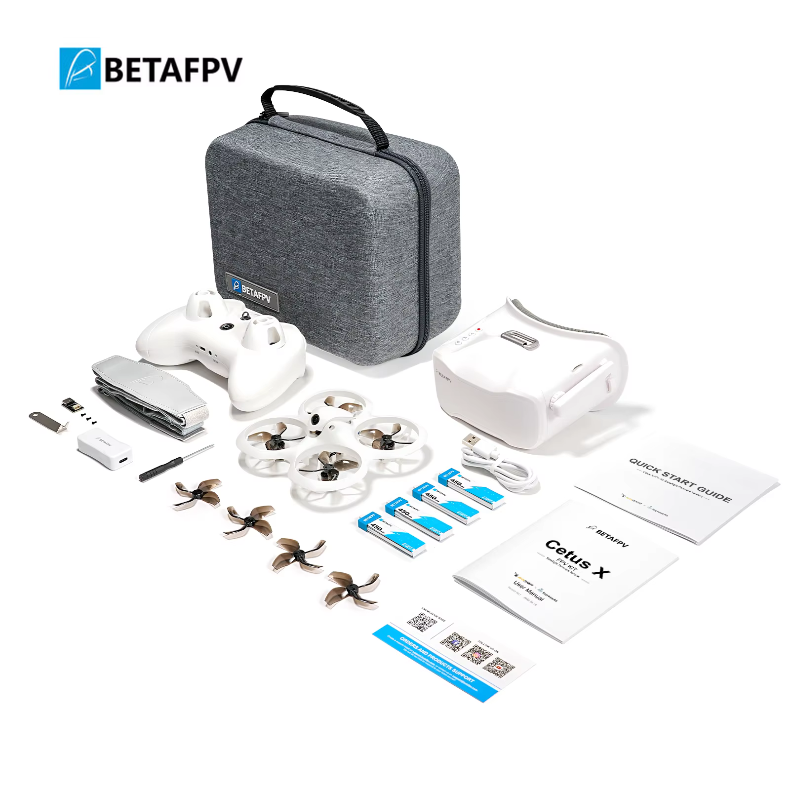 BETAFPV Cetus X FPV Kit ELRS Version RTF Racing Drone 3 Radio Transmitter VR03 FPV Goggles C04 RC Quadcopter Mini Drone 4pcs Battery