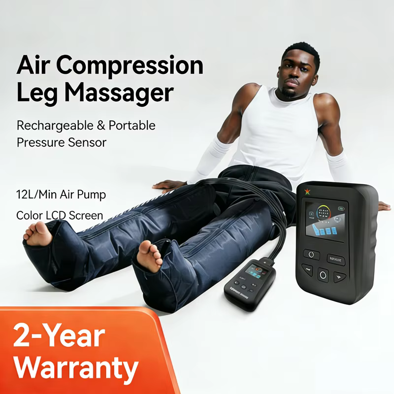 Air Leg Massager Compression Boots Air Pressure Pressotherapy Foot Calf Therapy Device 4 Chamber Fast Recovery Massage Machine