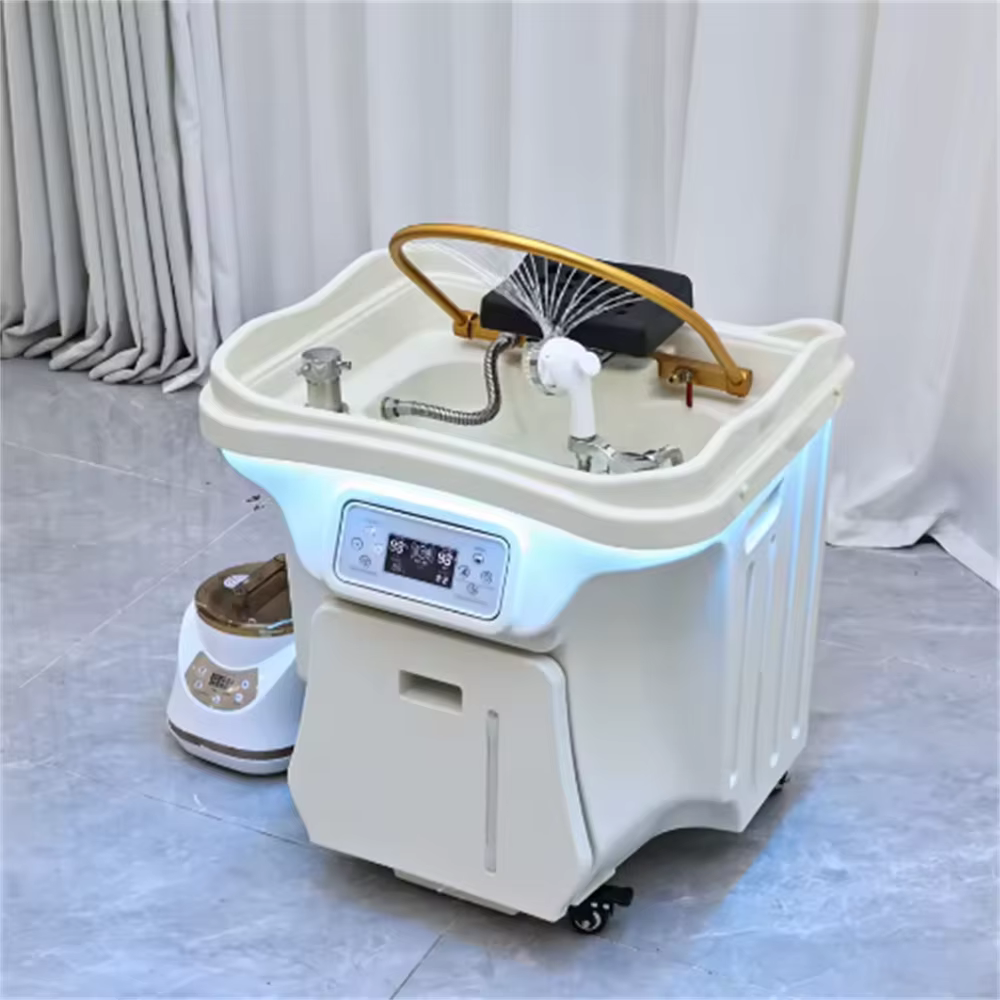 New head spa shampoo basin barber shop hair salon portable small shampoo table chair mobile haircut